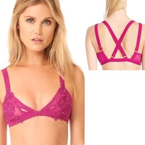 🦋5/$15 NWOT Honeydew Erica Mesh Appliqué Cross Back Bralette NWT M